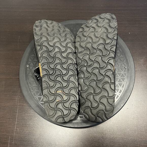 Betula Birkenstock SILVER Women Size 8N Black Buckle 3 Strap Leather Sandals - Picture 8 of 8